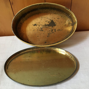 Vintage 1920s-1940s Cream and Green Kitchen Collection, Enamelware, Candy Tin, Rawleigh Baking Powder Tin, Bowl, Utensils