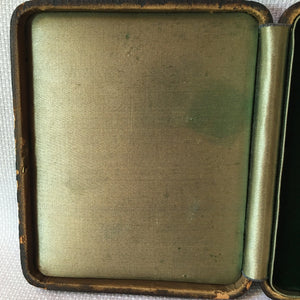 Early 1900’s Milk Glass Opalotype Portrait in Original Leather Over Wood Case