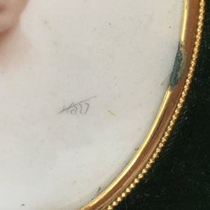 Early 1900’s Milk Glass Opalotype Portrait in Original Leather Over Wood Case