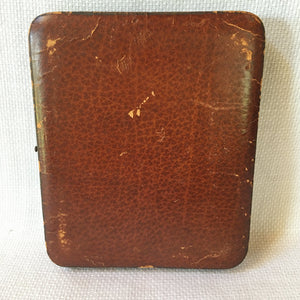 Early 1900’s Milk Glass Opalotype Portrait in Original Leather Over Wood Case