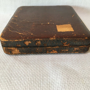Early 1900’s Milk Glass Opalotype Portrait in Original Leather Over Wood Case