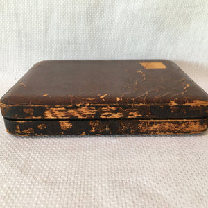 Early 1900’s Milk Glass Opalotype Portrait in Original Leather Over Wood Case