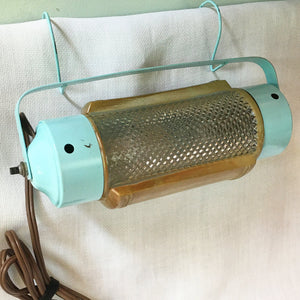 Vintage Mid Century Hanging Plug-In Light, Rotating Glass Shade