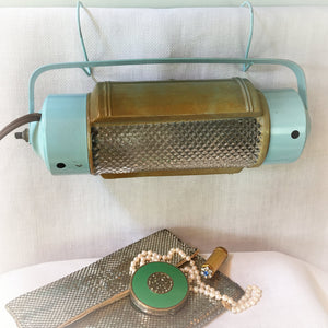 Vintage Mid Century Hanging Plug-In Light, Rotating Glass Shade