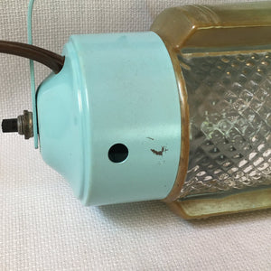Vintage Mid Century Hanging Plug-In Light, Rotating Glass Shade