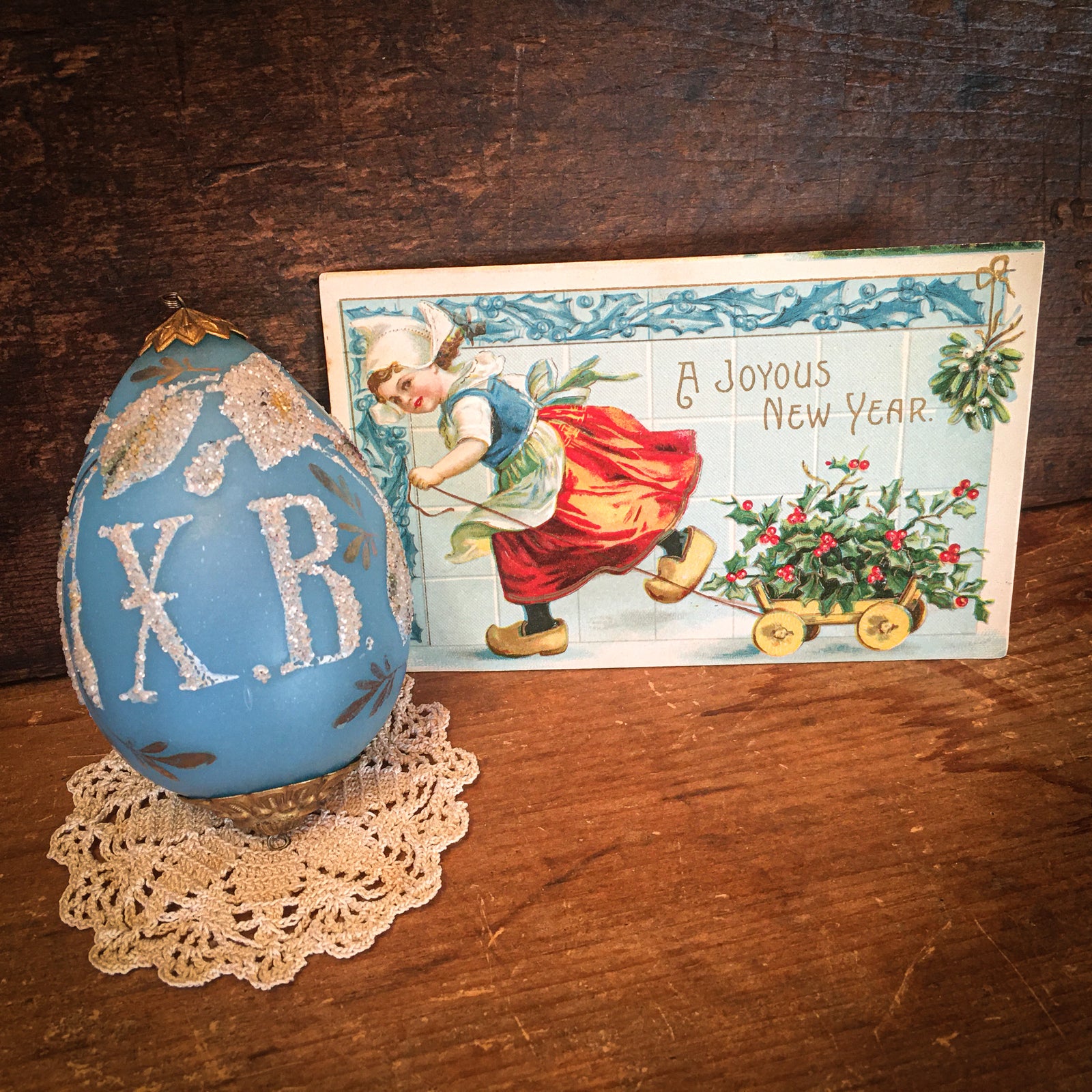 Vintage Christmas Ornament and Postcard