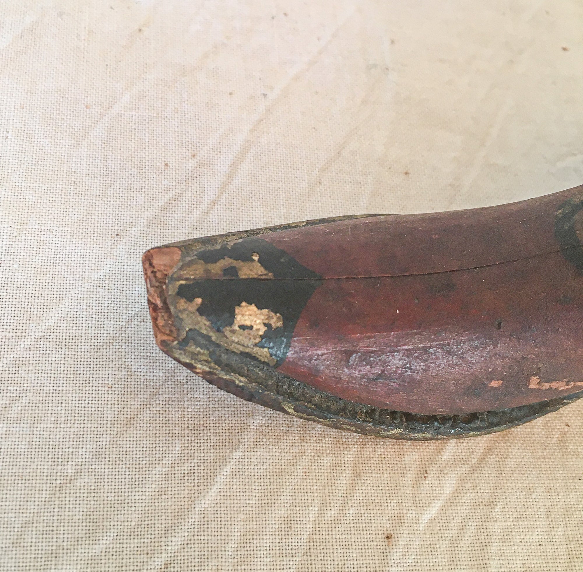 19th Century Wooden Shoe Pin Cushion