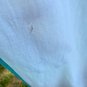 Vintage 1940s–1950s White & Green Chenille Bedspread
