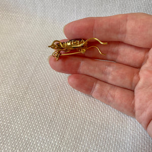 Vintage Mid Century Purple Rhinestone Insect Brooch, 1950s -1960s Costume Jewelry