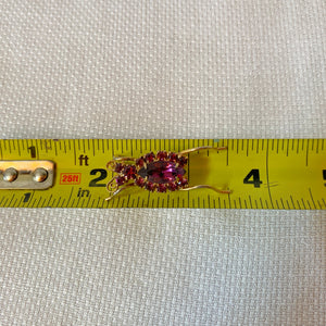 Vintage Mid Century Purple Rhinestone Insect Brooch, 1950s -1960s Costume Jewelry