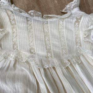 Antique Christening Gown with Embroidered Wool Slip & Provenance, c. 1900
