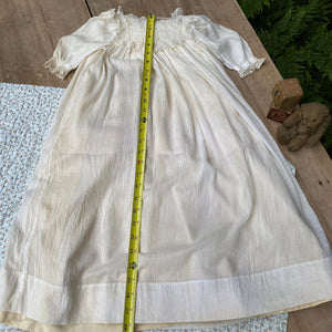 Antique Christening Gown with Embroidered Wool Slip & Provenance, c. 1900