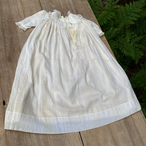 Antique Christening Gown with Embroidered Wool Slip & Provenance, c. 1900
