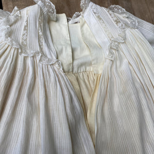 Antique Christening Gown with Embroidered Wool Slip & Provenance, c. 1900