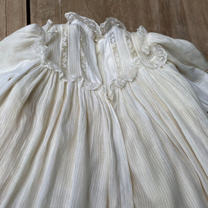 Antique Christening Gown with Embroidered Wool Slip & Provenance, c. 1900
