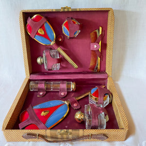 Vintage Art Deco 1930's - 1940s Complete Vanity Dresser Set in Fitted Case
