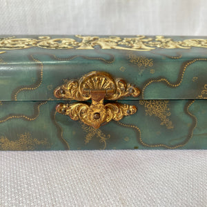 Antique Celluloid Necktie Box, Silk Lined c. 1920