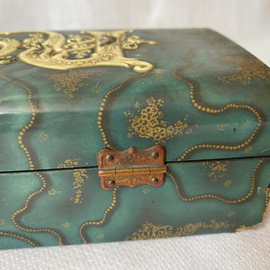 Antique Celluloid Necktie Box, Silk Lined c. 1920
