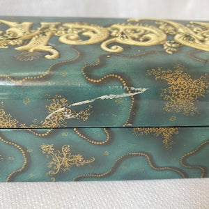 Antique Celluloid Necktie Box, Silk Lined c. 1920