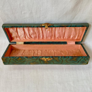 Antique Celluloid Necktie Box, Silk Lined c. 1920