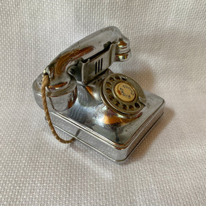Vintage Cigarette Lighter, 1940s 1950s, Peacock Miniature Telephone