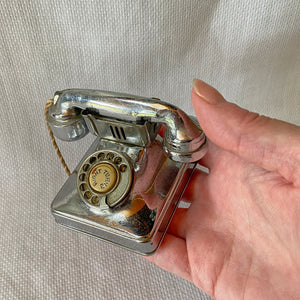 Vintage Cigarette Lighter, 1940s 1950s, Peacock Miniature Telephone