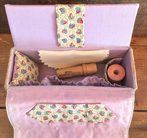 Vintage Hand Made Sewing Box with Contents