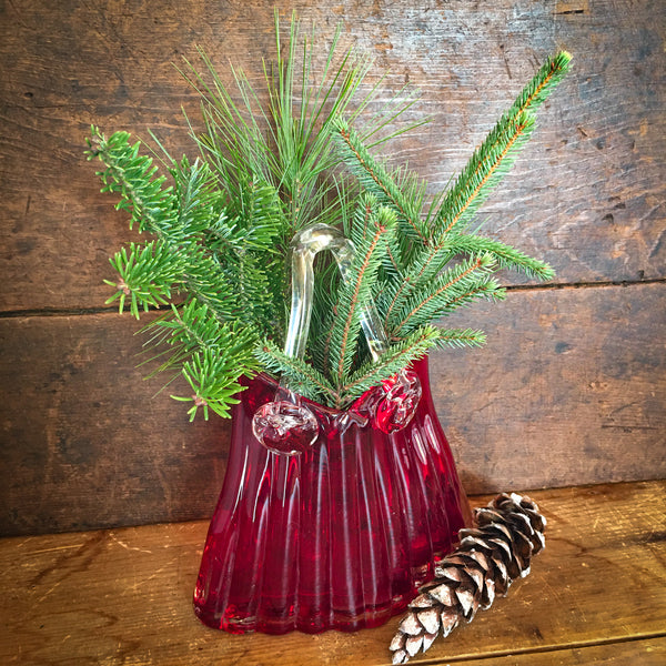 Vintage Hand Blown Red Glass Purse Vase Day Trip Treasures