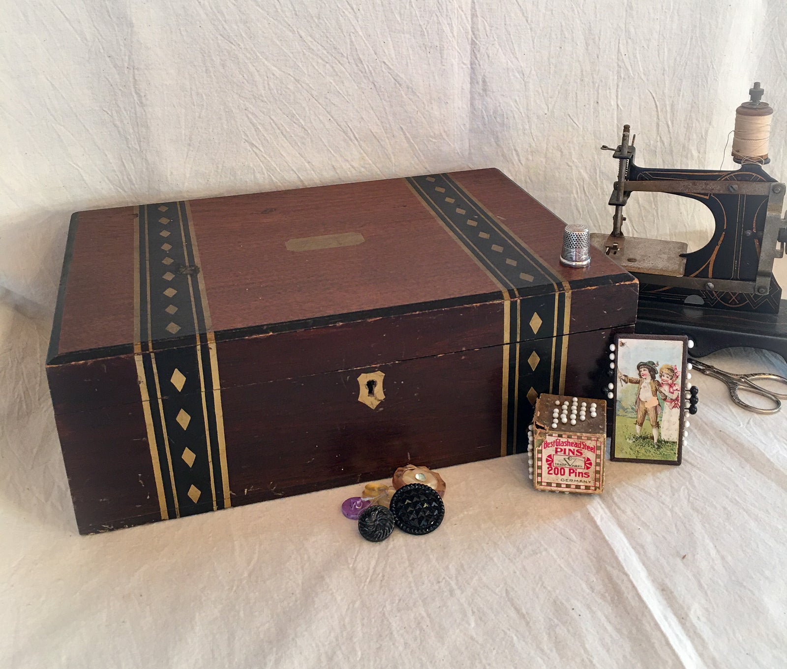 Art Deco Era Sewing Box with Working Lock