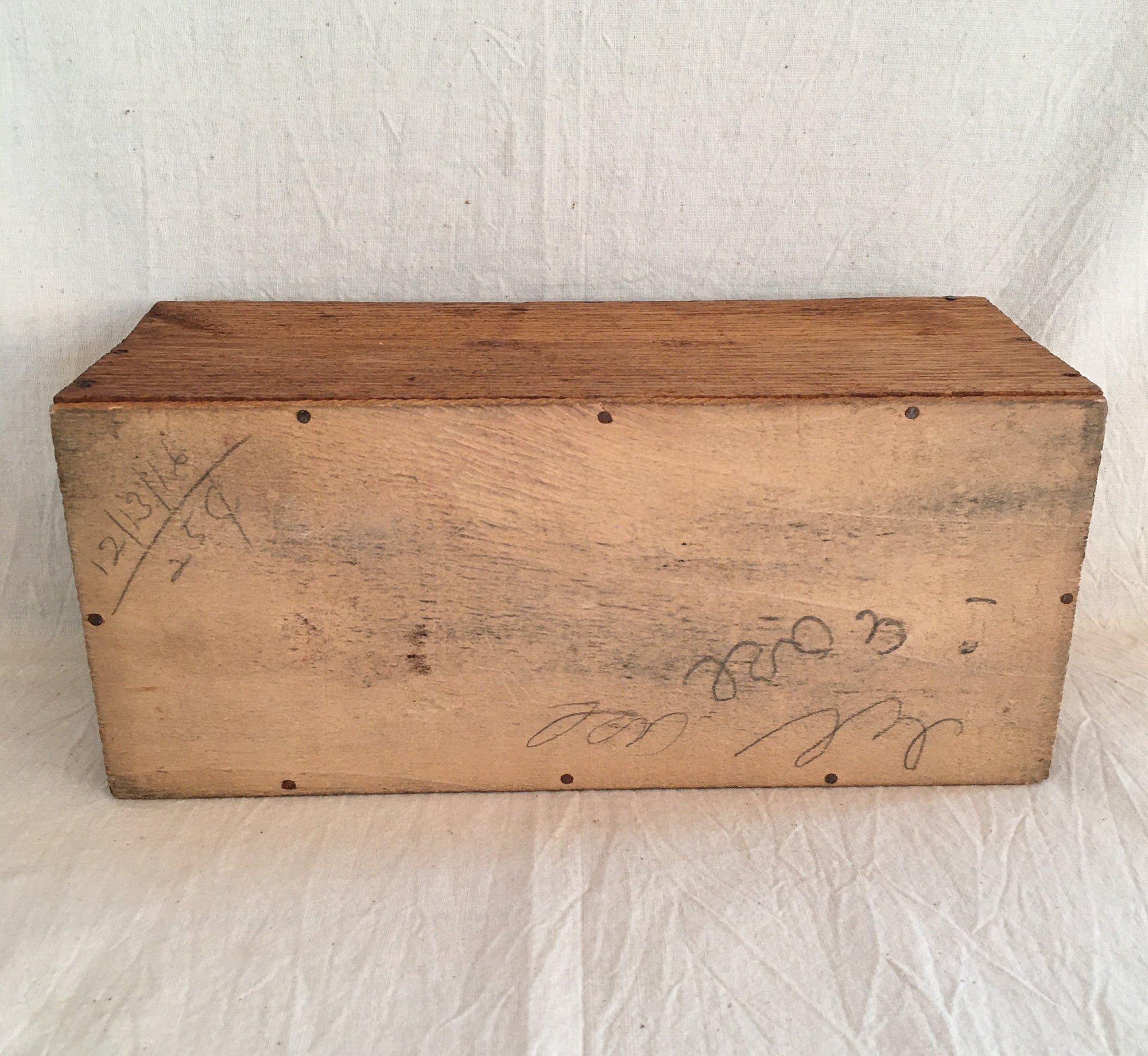 1916 Wooden Crate for Slippery Slide Game – Milton Bradley