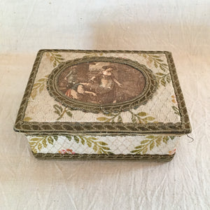 Vintage Keepsake Box with Shell and Porcelain Buttons