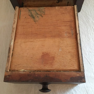 Antique Sewing Box, Grain Painted, with Spindle