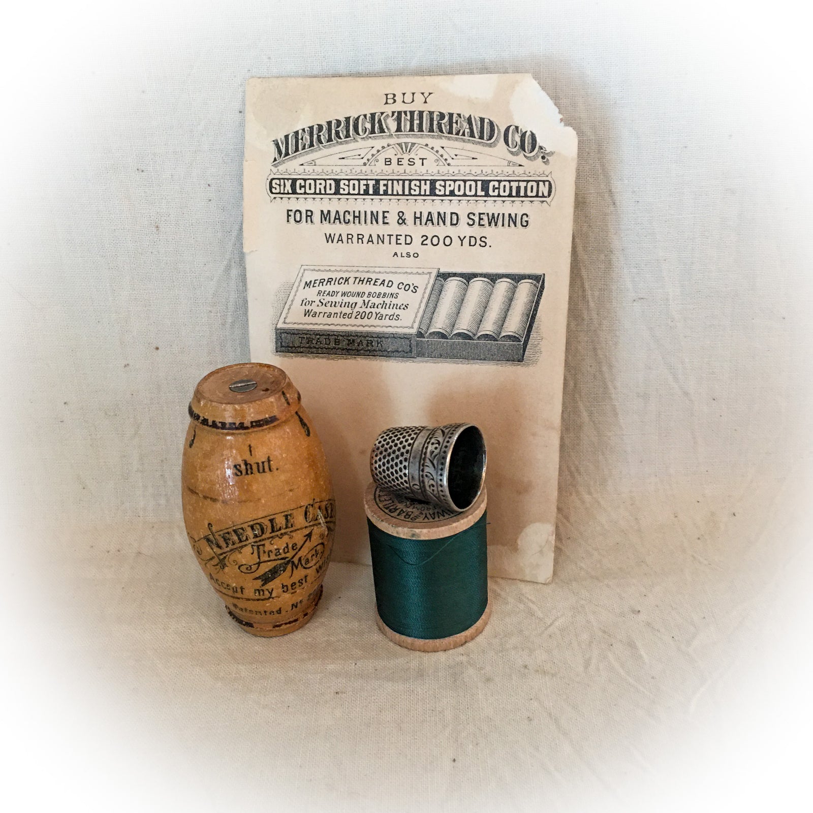 Early 1900’s Treen Barrel Shaped Needle Case, Made in Germany