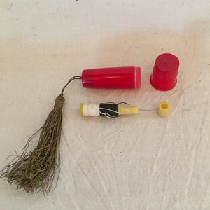 Vintage Sewing Kit with Gold Tassel