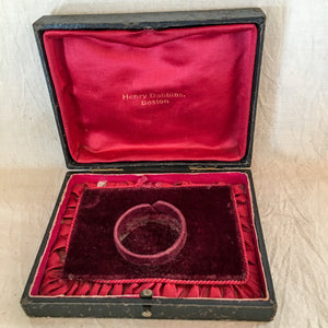 1900’s Henry Dobbins, Boston Jewelry Presentation Box, Leather with Silk and Velvet
