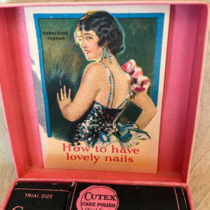 1922 Cutex Compact Manicure Set, Complete, Featuring Geraldine Farrar