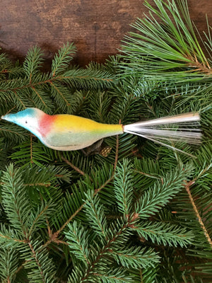 1960’S Christmas Tree Ornaments, Birds with Brush Tails