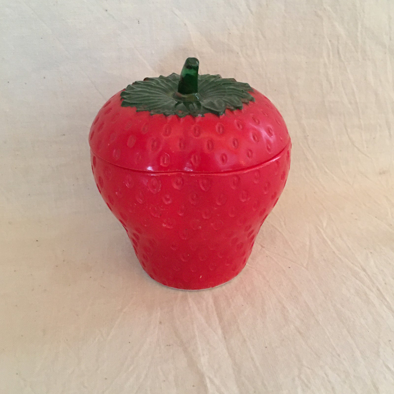 Mid Century Hazel Atlas Milk Glass Strawberry Jam Jar