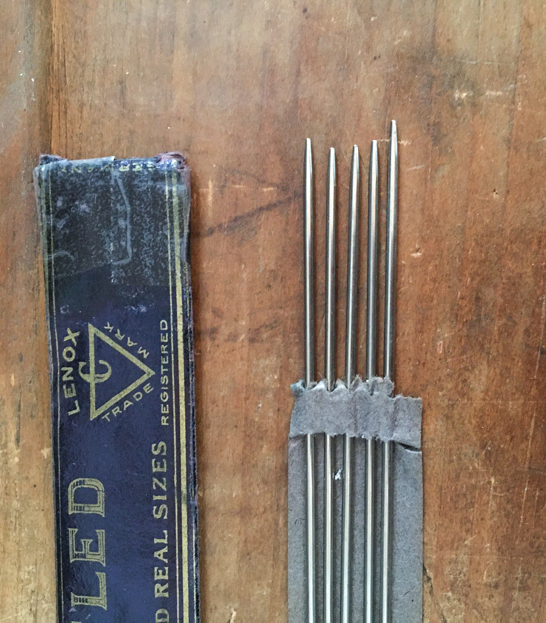 2 Packages, 1920's - 1930's Lenox Nickeled Knitting Pins and Boye Knitting Pins