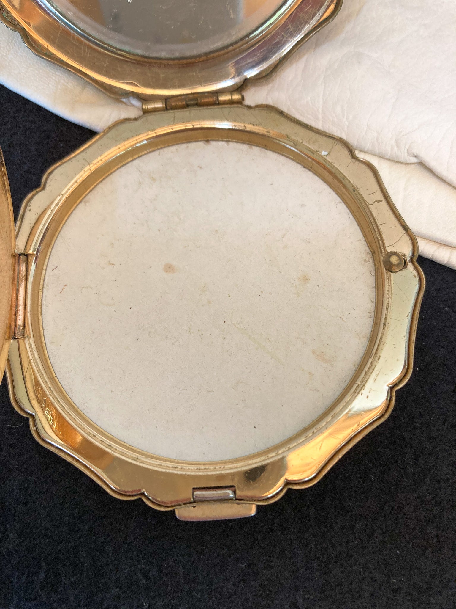 Vintage Vanity Set:  Victorian Celluloid and 22K Gold Hair Comb, Jewelry Casket, Whiting & Davis Purse, Stratton Compact