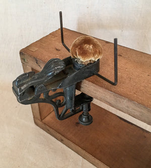 1800’s Sewing Clamp, Spool Holders, Thread Cutter