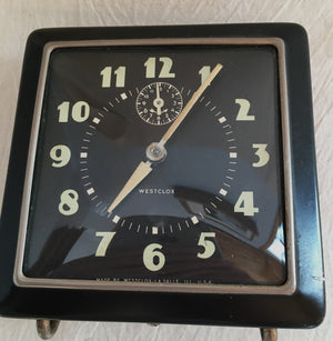 Mid-century Westclox Alarm Clock with Uranium Clock Face
