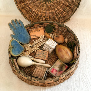 1920’s Sewing Basket, All Contents, With A Story, As Found!
