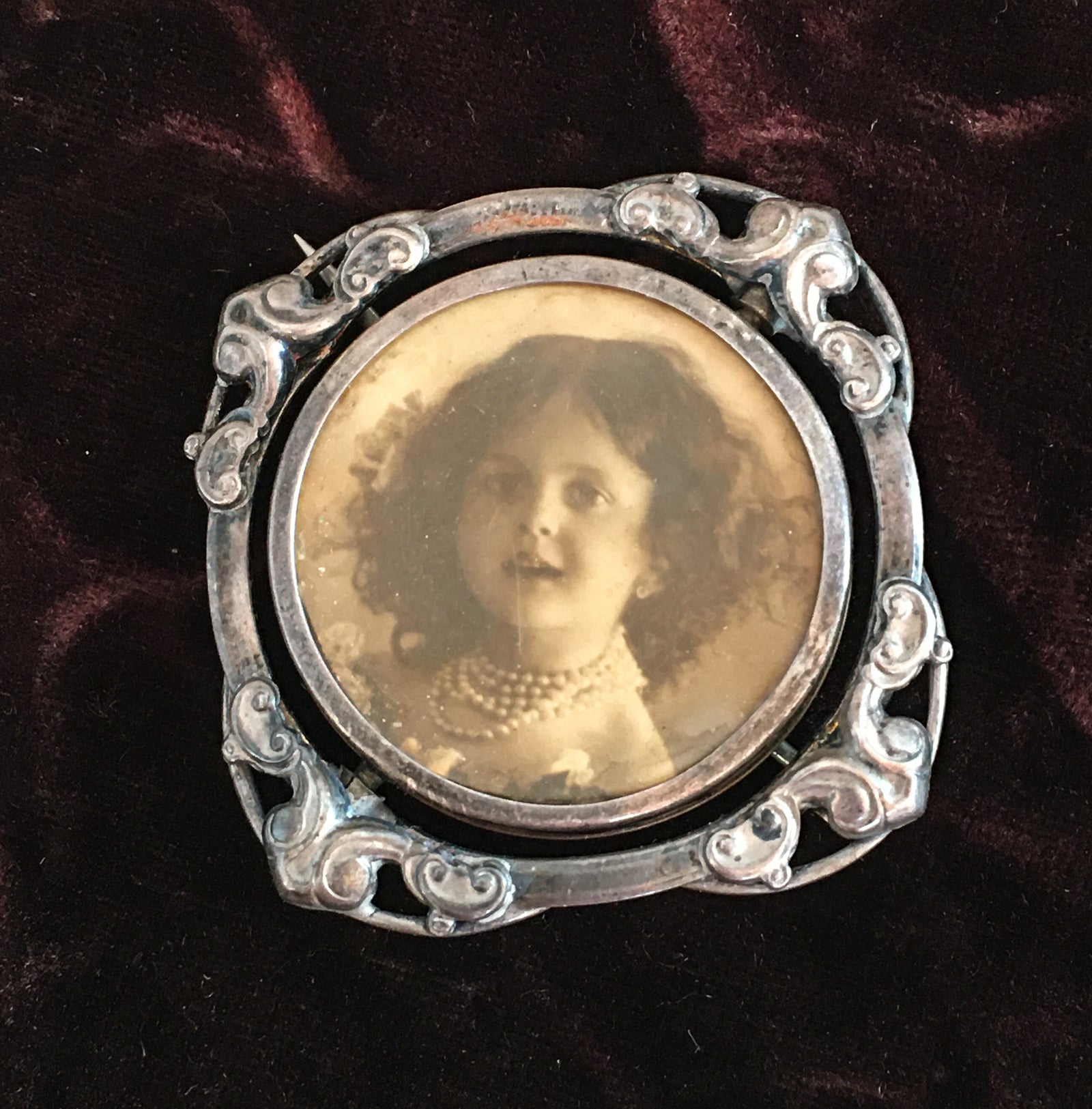 Early 1910’s – 1920’s Portrait Pin, Double Sided with Swivel