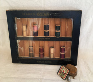 1940s Clark’s O.N.T. Boilfast Sewing Thread Heavy Paperboard Store Display Case