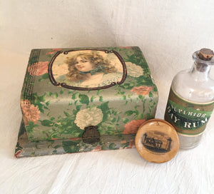 Late 1800's Shaving Kit, Complete Kit, Wood and Celluloid Box with Mirror