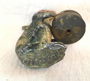 Early 1900s Painted Metal Alligator Tape Measure, Marked Germany