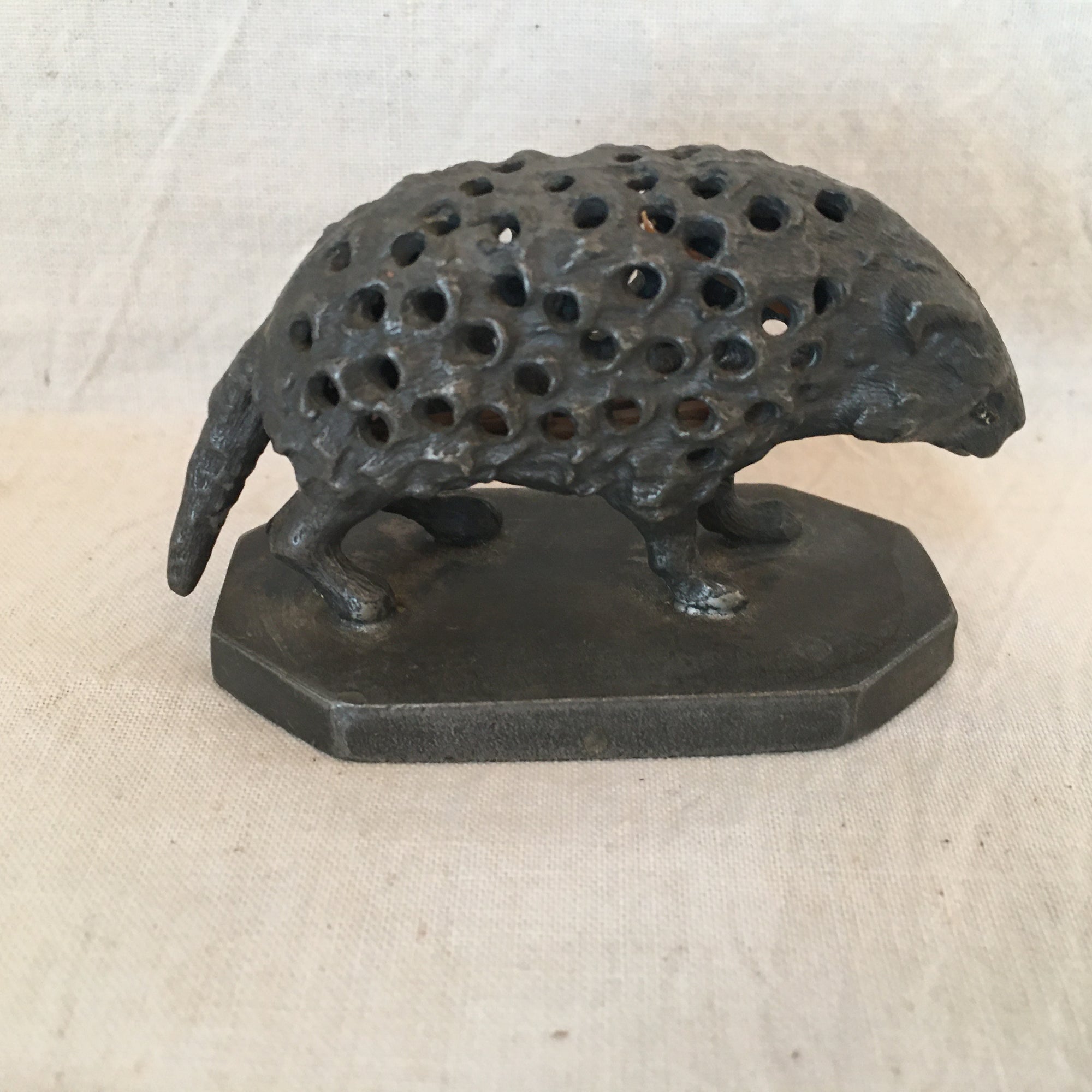 Edwardian Era Silver Plate Pin Holder, Shape of Porcupine/Hedgehog