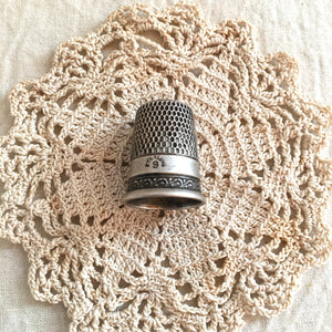Sterling Silver Thimble Size 9, Simon's Bros, Engraved “Mary”