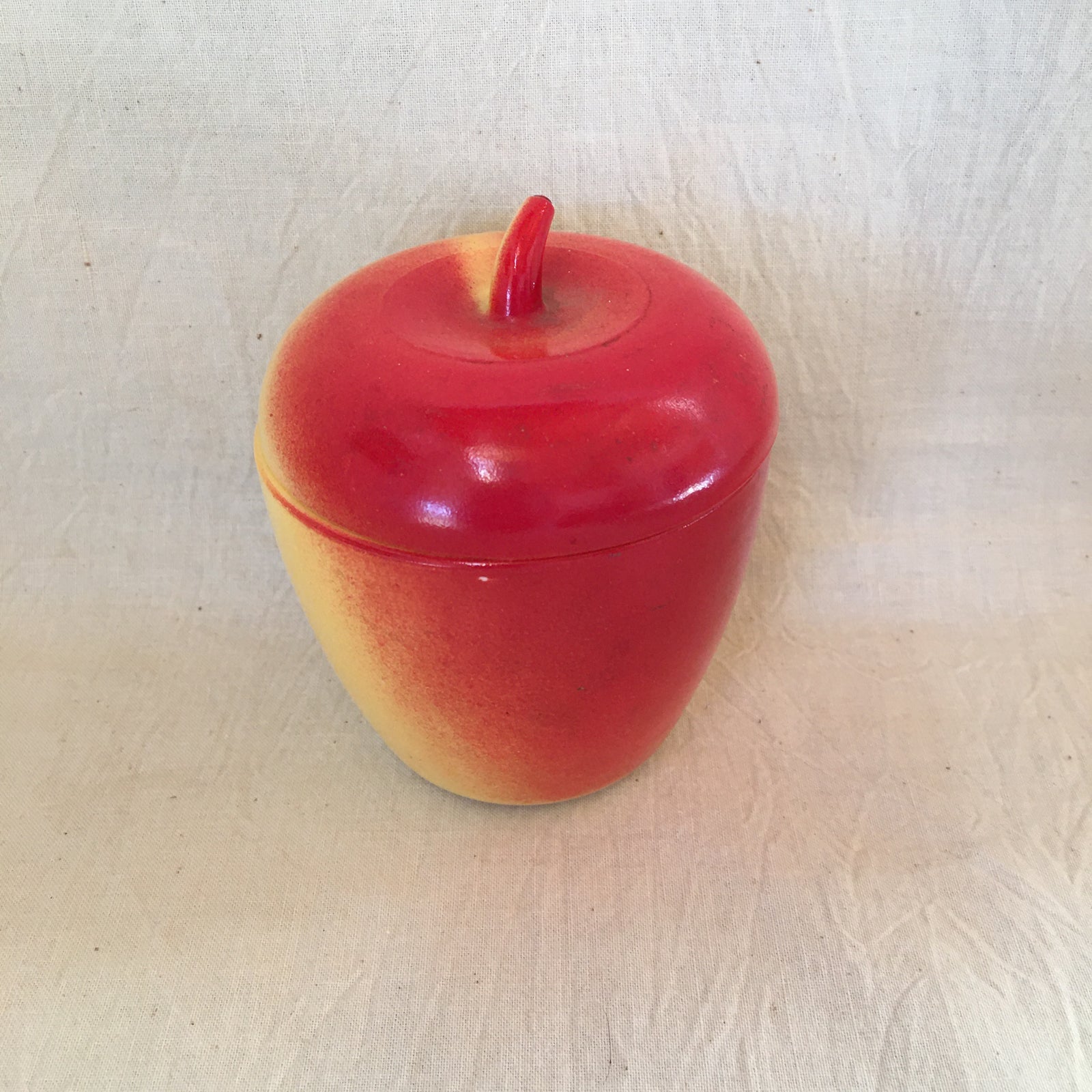 Mid Century Hazel Atlas Milk Glass Apple Jar